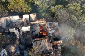 Bursa'da barakada başlayan yangın zeytinlik alana sıçradı